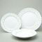 Plate set 12 pcs. for 4 pers. Thun 1794, karlovarský porcelán, Natálie green flowers