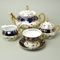 Tea set for 6 pers., The Three Graces + gold + COBALT, Queens Crown porcelain
