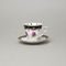 440: Cup espresso 100 ml + saucer 10 cm, Sonáta, cobalt + roses, Leander Loučky