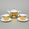Souprava čajová / kávová pro 2 osoby, Diamond Gold, porcelán Goldfinger