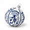 Onion Pattern Christmas Tree Decoration Ball, 8 cm WHITE, Czech Glass christmas decorations