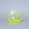 Glass OPTICA with handle (uranium glass), 300 ml, Glassworks Janov