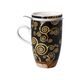 Tea Cup 0,4 l with Lid and Strainer Gustav Klimt - Tree of Life, 11,5 / 8 / 14 cm, Fine Bone China, Goebel
