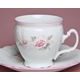 Pink line: Coffee cup and saucer 220 ml / 16 cm, Bernadotte Roses, Thun 1794 Carlsbad porcelain