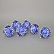 Onion Pattern Christmas Tree Decoration Balls, 8 cm BLUE - 6 pcs. Set, Czech Glass christmas decorations