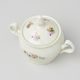 Sugar bowl 0,22 l, Thun 1794 Carlsbad porcelain, BERNADOTTE ivory + flowers