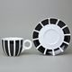 Cup and Saucer Šárka 160 ml, Black wide stripes, Goldfinger porcelain