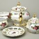 Tea set for 6 persons, Cecily roses, QueensCrown porcelain