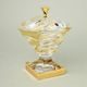 Footed box (dose) Flames 24 cm, gold decor, RoyalCrystal