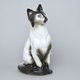 Kočka 22,5 x 17 x 34 cm, Porcelánové figurky Duchcov