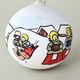 Christmas Tree Decoration Ball "Czech Winter 1918", 7,5 cm, Decor n. 5, Hand-decorated