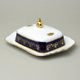 Butter dish for 250 g butter, Ofelie 677G, cobalt blue + gold rose, Stará Role Moritz Zdekauer