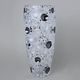 Crystal vase Lisboa 35 cm with fond and black lister, Jihlava Glassworks Bohemia 1845