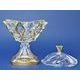 Dose on stand 23 cm (footed box) Rhapsody 23 cm gold decor, RoyalCrystal