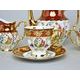 Coffee set for 6 pers., The Three graces, gold + pearl ruby red, Queen's Crown