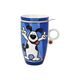 Tea Cup with Lid and Strainer Rock On 450 ml, Fine Bone China, Ed Heck, Goebel