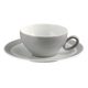 Tea cup and saucer, Trio 23613 Stone Grey, Seltmann Porcelain