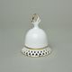 Zvonek 10 cm bílý, Byzant 404b, Růžový porcelán z Chodova