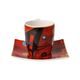 Šálek espresso 100 ml + podšálek 10,5 cm čtvercový, Heavy red, V. Kandinskij, jemný kostní porcelán, Goebel