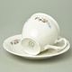 Coffee cup and saucer 220 ml / 16 cm, Thun 1794 Carlsbad porcelain, BERNADOTTE ivory + flowers