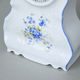 Clock 22 cm, Thun 1794 Carlsbad porcelain, BERNADOTTE Forget-me-not-flower