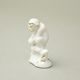 Opička na větvi 5,3 cm, Bílá + zlato, Porcelánové figurky Duchcov