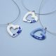 Náhrdelník: Srdce modré - cibulák, Porcelanové šperky Ateliér Mallys