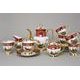 Coffee set for 6 pers., hunting decor + ruby red, Carlsbad