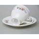 Šálek a podšálek kávový 150 ml / 14 cm, Thun 1794, karlovarský porcelán, BERNADOTTE ivory + kytičky