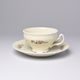 Šálek a podšálek čajový 205 ml / 15,5 cm, Thun 1794, karlovarský porcelán, BERNADOTTE slonová kost + kytičky