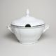 Soup tureen 2,5 l, Thun 1794 Carlsbad porcelain, BERNADOTTE platinum