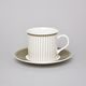 Cup tall 230 ml plus saucer 150 mm, Thun 1794 Carlsbad porcelain, Cairo 30381 ivory