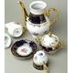 Coffee set for 6 pers., Ophelie 677, cobalt + flowers + gold, Stará Role Moritz Zdekauer