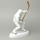 Hokejista 23 cm, biskvit + platina, Porcelánové figurky Duchcov
