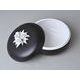 Dóza kulatá s růžemi 13,7 x 7,5 cm, Černý fond + Platina, Porcelán Duchcov