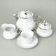 Tea set for 6 persons, Thun 1794 Carlsbad porcelain, MENUET platinum