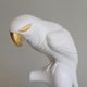 Papoušek, 14,2 x 8,5 x 28,2 cm, Bílá + zlato, Porcelánové figurky Duchcov