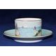 Blenheim Palace - Indian Room, Lotos and ships: Cup 200 ml and saucer breakfast, English Fine Bone China, Roy Kirkham