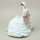 Lady with book, large, 22,5 x 32,5 x 26,5 cm, turquoise, Royal Dux Bohemia