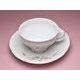 Pink line: Tea cup and saucer 205 ml / 15,5 cm, Thun 1794 Carlsbad porcelain, BERNADOTTE roses