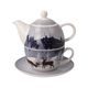 Tea for one set, 15,5 / 15,5 / 15,5 cm, Winter forest, new bone china, Goebel