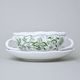 Šálek a podšálek bujón (na polévku) s oušky 250 ml / 17,5 cm, zelený cibulák, Český porcelán a.s.