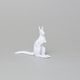 Kangaroo 8 x 10,5 x 3 cm, White + Gold, Porcelain Figures Duchcov