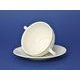 Cup 275 ml and saucer 18 cm soup, Thun 1794 Carlsbad porcelain, BERNADOTTE ivory