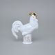 Kohout, 15 x 5 x 12,5 cm, Bílé + zlato, Porcelánové figurky Duchcov