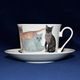 Cats: Cup 420 ml and saucer breakfast, English Fine Bone China, Roy Kirkham