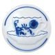 Magnet cup and saucer 4,5 cm, Original Blue Onion Pattern