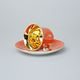 Cup 80 ml and Saucer mokka Windsor, Orange + Golden flowers, Leander 1907 Loučky