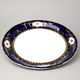 440: Dish round flat 32 cm (club plate), Sonáta, cobalt + roses + gold, Leander Loučky