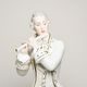 Gentleman rococo 13 x 13 x 33 cm, White + Gold, Porcelain Figures Duchcov